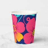 明るくレトロはっきりしたの花 – ドーパミンスタイル 紙コップ (裏面)