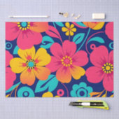 明るくレトロはっきりしたの花 – ドーパミンスタイル 薄葉紙 (クラフト)