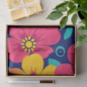 明るくレトロはっきりしたの花 – ドーパミンスタイル 薄葉紙 (ギフト)