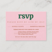 明るくレトロはっきりしたのrsvpカード エンクロージャーカード (正面)