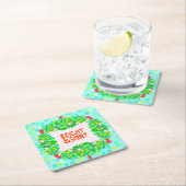 明るく光沢のあるリース スクエアペーパーコースター (インサイチュ)