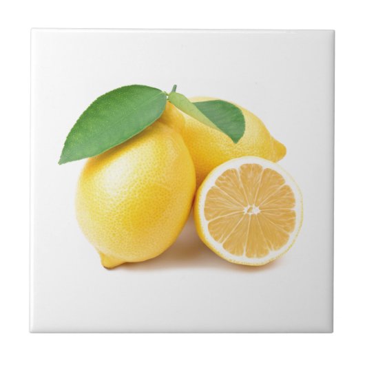 明るく及び新しく黄色いレモン タイル (正面)
