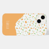 明るく可愛いオレンジ色のテラゾー柄 Case-Mate iPhoneケース (裏面 (横))