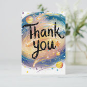 明るく可愛い星空 サンキューカード (スタンド正面)