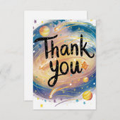 明るく可愛い星空 サンキューカード (正面/裏面)