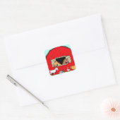 明るく可愛い納屋周囲の庭ファーミヤードアニマルスタンプ スクエアシール (封筒)