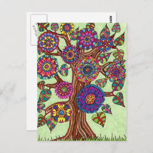 明るく咲く生命の木 ポストカード (正面/裏面)