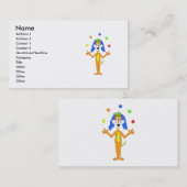 明るく多彩なピエロ犬の漫画 名刺 (正面/裏面)