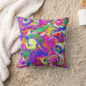 明るく多色のな抽象芸術 クッション (ブランケット)