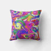 明るく多色のな抽象芸術 クッション (裏面)