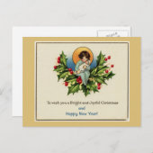 明るく嬉しい聖降誕祭の黄色を望む シーズンポストカード (正面/裏面)