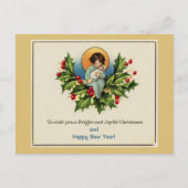 明るく嬉しい聖降誕祭の黄色を望む シーズンポストカード (正面)