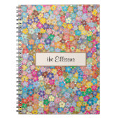 明るく小さいカラフル花の名前6.5 x 8.75 ノートブック (正面)