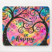 明るく幸せなおもしろいインスピリシブピンク マウスパッド (正面)