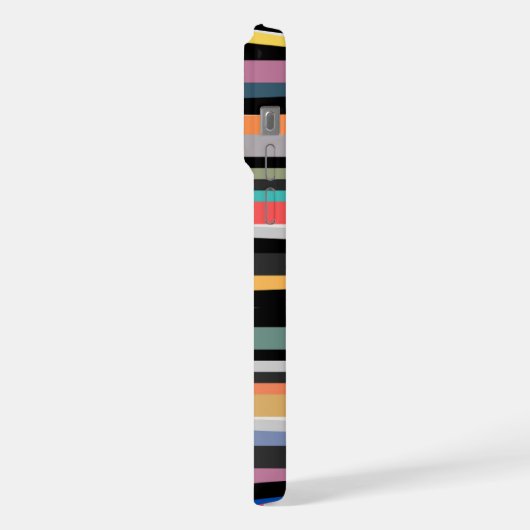 明るく幸せなデザインで目を引ストライプく iPhoneケース (左側面)