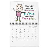 明るく幸せな勇気付けられる、漫画のステックマン カレンダー (2月 2027)