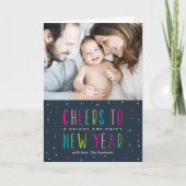 明るく幸せな新年の写真カード シーズンカード (正面)