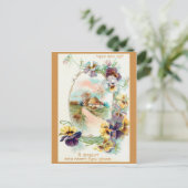 明るく幸せな新年ユダヤ人 ポストカード (スタンド正面)