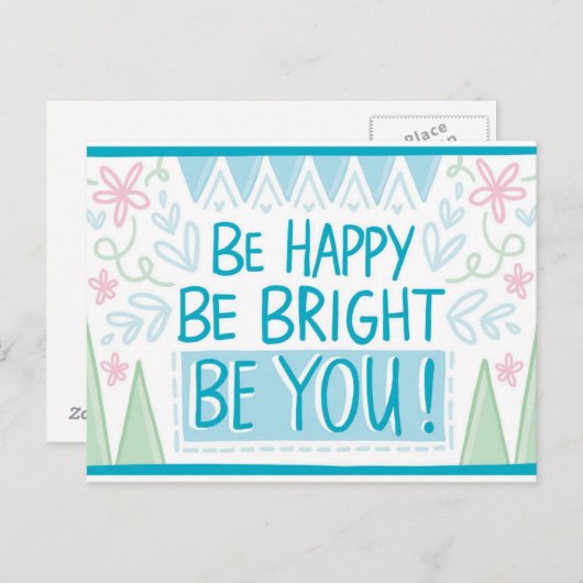 明るく幸せになれ感動的- ポストカード (正面/裏面)