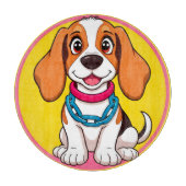 明るく微笑む愛らしい漫画犬 カッティングボード (正面)