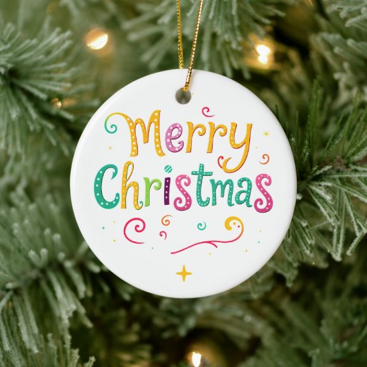 明るく愉快なクールクリスマス セラミックオーナメント (ツリー)