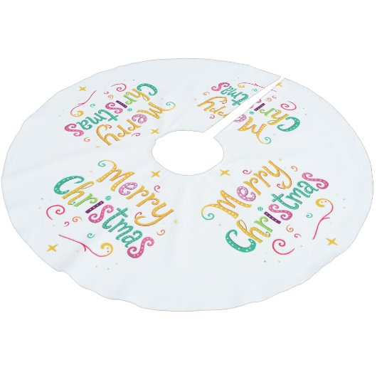 明るく愉快なクールクリスマス ブラッシュドポリエステルツリースカート (アングル)