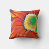 明るく抽象的な花の枕 クッション (裏面)