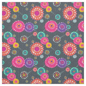 明るく抽象的な花柄の生地 ファブリック (見本)