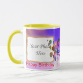 明るく新しい誕生日の2写真フレーム マグカップ (左)