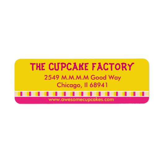 明るく明るいカップケーキ工場ビジネスラベル ラベル (正面)