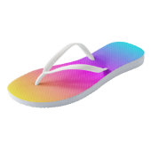 明るく明るいグラデーションの滑らかな色（黄色ピンク青） ビーチサンダル (アングル)