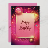 明るく明るいハッピーバースデーカード。 サンキューカード (正面/裏面)