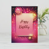 明るく明るいハッピーバースデーカード。 サンキューカード (スタンド正面)