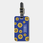 明るく明るいヒマワリ ラゲッジタグ (正面縦)