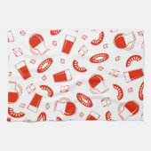 明るく明るいプリント。 キッチンタオル (横)