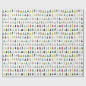 明るく明るい手で描かれたクリスマスツリー ラッピングペーパー (フラット)