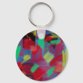 明るく明るい抽象芸術デジタルアートモノグラム キーホルダー (裏面)