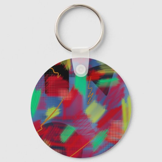 明るく明るい抽象芸術デジタルアートモノグラム キーホルダー (裏面)