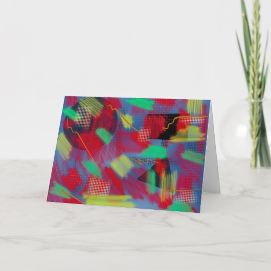 明るく明るい抽象芸術デジタルアート空白の カード (正面)