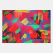 明るく明るい抽象芸術デジタルアート3色 ラッピングペーパーシート (正面3)