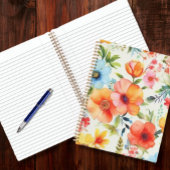 明るく明るい水の色ポピーフローラ手帳 ノートブック