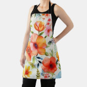 明るく明るい水色ポピーフローラエプロン エプロン (インサイチュ)