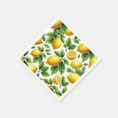 明るく明るい熱モダンっぽいレモン スタンダードカクテルナプキン (角)