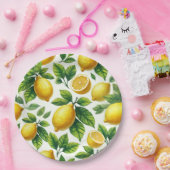 明るく明るい熱モダンっぽいレモン ペーパープレート (パーティー)