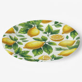 明るく明るい熱モダンっぽいレモン ペーパープレート (アングル)