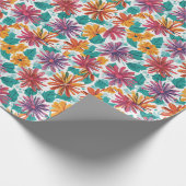 明るく明るい花カラフル包み紙 ラッピングペーパー (角)