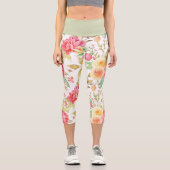 明るく明るい花柄カプリレギンス カプリレギンス (正面)