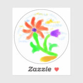 明るく明るい花 シール (シート)