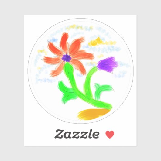 明るく明るい花 シール (シート)