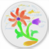 明るく明るい花 シール (正面)